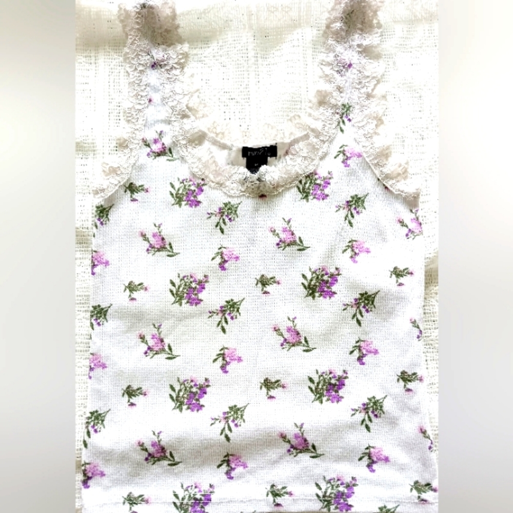 Rue 21 Floral Print Tank Top Size Medium